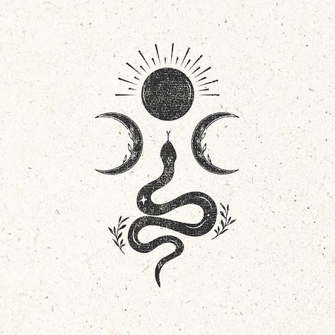 AR DESIGN SHOP no Instagram: “The Sanskrit word for snake is naga and is associated with the element of water. Picking up water's symbolism of emotion, love and motion…” Cycle Tattoo, Lil Tattoos, Witchcraft Tattoos, Random Tattoos, Ar Design, Pagan Tattoo, Snake Tattoo Design, Goddess Tattoo, Witch Tattoo