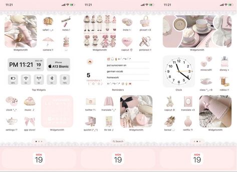 Pink Homescreen Background, Pink Pilates Princess Ios Layout, Phone Themes Coquette, Pink Pilates Princess Phone Layout, Coquette Ipad Layout, Ios Pink Layout, Coquette Ipad Homescreen, Ipad Homescreen Ideas Pink, Coquette Phone Layout