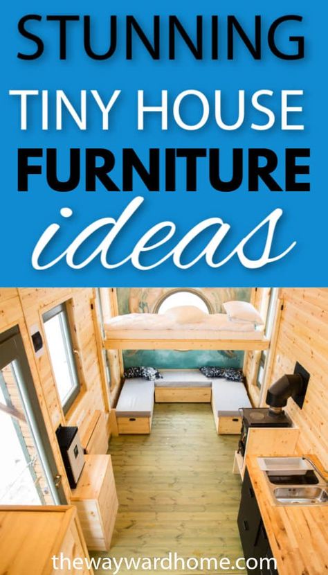 Tiny Home Multipurpose Furniture Ideas, Tiny Home Table Ideas, Tiny House Couch Bed, Tiny House Multipurpose Furniture, Tiny House Wall Ideas, Diy Multipurpose Furniture, Tiny Home Furniture Space Saving, Furniture For Tiny Homes, Tiny House Furniture Space Saving