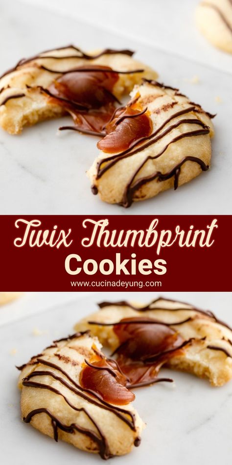 Twix Thumbprint Cookies Recipe, cookie recipes, cookies, dessert recipes, dessert cookies Twix Thumbprint Cookies Recipes, Twix Thumbprint Cookies, Thumbprint Cookies Recipes, Thumbprint Cookies Recipe, Twix Cookies, Cookie Cups, Thumbprint Cookies, Cookies Recipes, Food Blogs