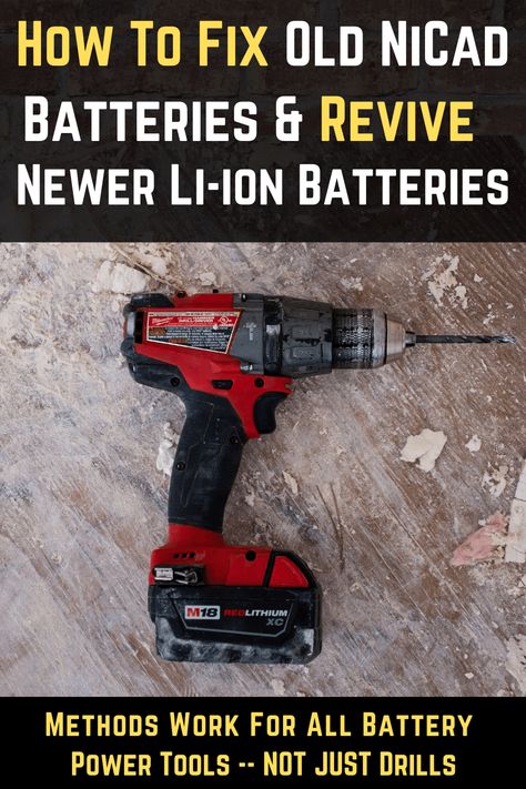 Car Battery Hacks, Cordless Drill Batteries, Battery Hacks, Ryobi Battery, Recondition Batteries, Batteries Diy, Battery Repair, Battery Recycling, Power Tool Batteries