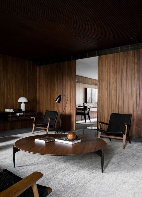 Flat#5 | studio mk27 | Media - Photos and Videos - 8 | Archello Wooden Paneling, Studio Mk27, Elegant Interior Design, Bedroom Studio, Living Room Trends, Sideboard Designs, Interior Modern, Elegant Interiors, Decor Minimalist