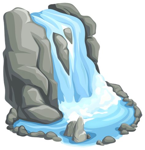 Cartoon Waterfall, Water Fall, Monster Truck, Cartoon Background, 수채화 그림, Cartoon Clip Art, Art Drawings For Kids, Environment Concept Art, Rock Art