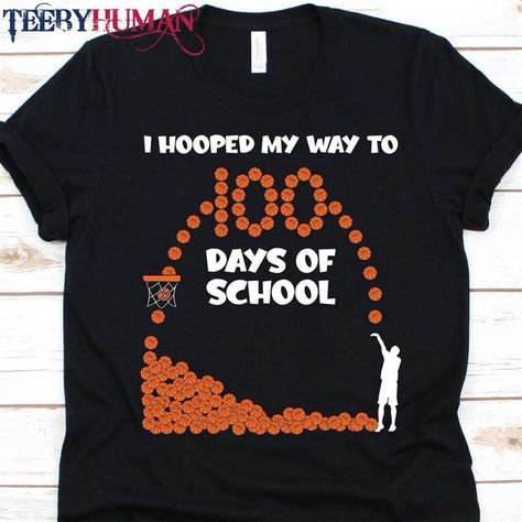 I Hooped My Way To 100 Days Of School Shirt Basketball Gift For Kids Lover T-Shirt Unisex Check more at https://teebyhuman.com/product/i-hooped-my-way-to-100-days-of-school-shirt-basketball-gift-for-kids-lover-t-shirt-unisex/ Basketball Diy, 100 Day Of School Shirt, 100days Of School Shirt, 100th Day Of School Crafts, 100 Days Of School Shirt, School Basketball, Basketball Gifts, Boys Basketball, Basketball Shirts