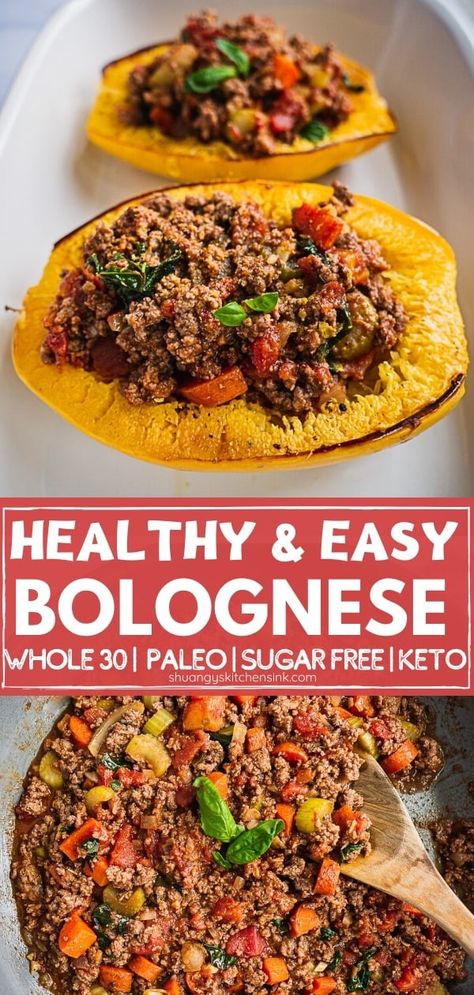 Paleo Bolognese, Healthy Bolognese, Healthy Bolognese Sauce, Keto Dairy, Healthy Italian Recipes, Weekday Dinner, Spaghetti Squash Recipes, Bolognese Sauce, Wellness Recipes