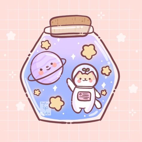 Kawaii Bottle Drawing, Kawaii App, Bottle Drawing, Charmmy Kitty, Kawaii Illustration, Cute Animal Drawings Kawaii, Cute Doodles Drawings, Cute Kawaii Drawings, Cute Doodle Art