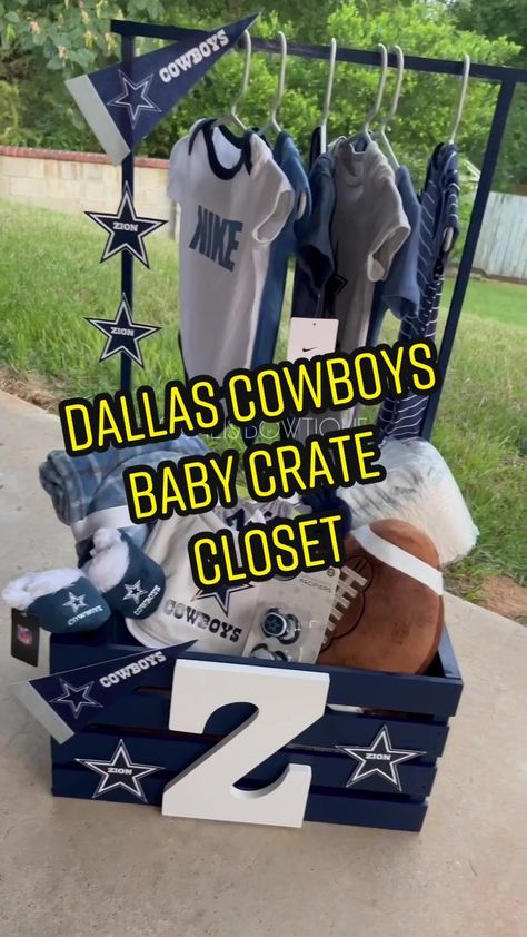 Boys Baby Shower Gift Ideas, Dallas Cowboys Baby Shower Ideas, Sports Theme Baby Shower Ideas, Sports Baby Shower Theme For Boys, Diy Baby Boy Gifts, Sports Themed Baby Shower Ideas, Mother Goals, Football Baby Shower Theme, Dallas Cowboys Baby Shower