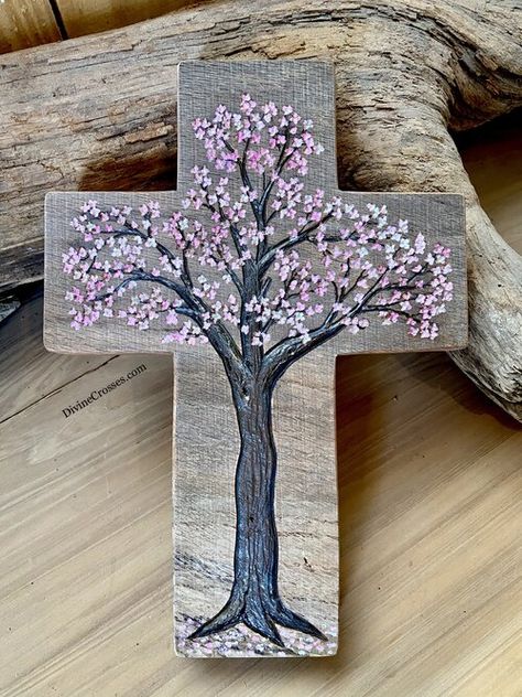 6DB75563-2650-4D54-8A16-3EAE21990C14 Morning Background, Gray Morning, Wooden Crosses Diy, Wood Crosses Diy, Painted Wooden Crosses, Thanksgiving Wood Crafts, Wooden Cross Crafts, Hand Painted Crosses, Dogwood Blooms