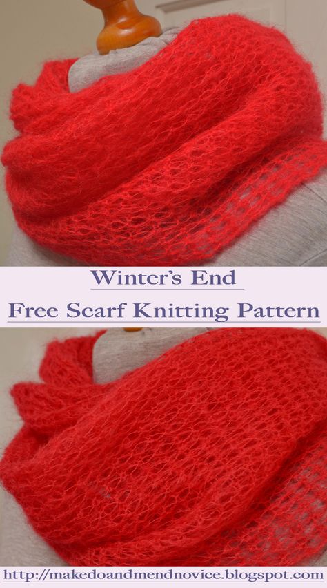 Infinity Scarf Knitting Pattern, Easy Scarf Knitting Patterns, Scarf Knitting Pattern, Knitting Patterns Free Beginner, Mohair Scarf, Knitting Patterns Free Scarf, Knit Cardigan Pattern, Mercerized Cotton Yarn, Beginner Knitting Patterns