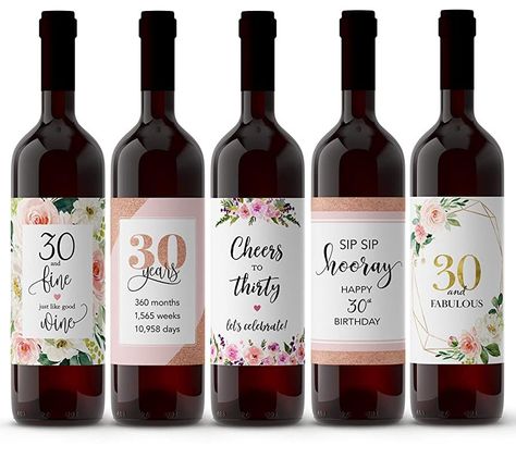 Wine Etiquette Design, 30th Birthday Wine Labels, Friend Stickers, Chic Stickers, Birthday Survival Kit, Birthday Wine Bottle Labels, Wine Bottle Label Design, Birthday Wine Bottles, Birthday Wine Label