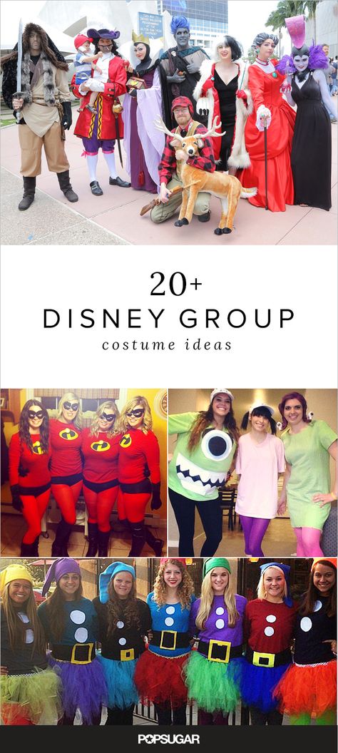 Want to take your Disney costume to the next level? This year, get a big group of friends and dress up as an entire movie! Disney Group Costumes, Big Group Of Friends, Disney Costume Ideas, Group Costume Ideas, Costumes For Work, Halloween Costumes For Work, Teacher Halloween Costumes, Teacher Costumes, Disney Costume