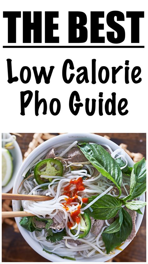 Low Cal Asian Recipes, Low Calorie Chinese Food, Low Sodium Pho Recipe, Low Calorie Asian Dressing, Low Calorie Vietnamese Recipes, Healthy Pho, 500 Calories Recipes, How To Make Pho, Pho Noodles