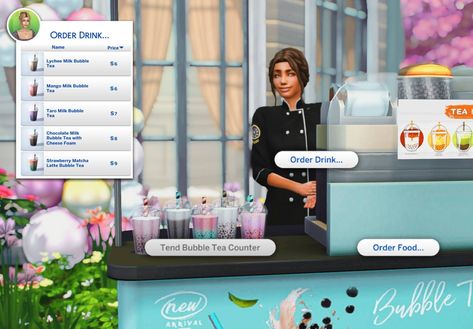 Bubble Tea Cart - Mods - The Sims 4 - CurseForge Sims 4 Curseforge, Sims 4 Functional Cc, Sims 4 Functional, The Sims 4 Mods Cc, Sims Cheats, Tea And Snacks, Sims 4 Urban Cc, Cc Makeup, Sims 4 Urban