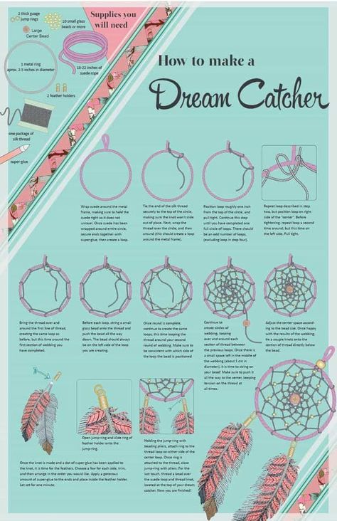 Make A Dream Catcher, Dreamcatcher Diy, Doily Dream Catchers, Diy Dream Catcher Tutorial, Making Dream Catchers, Atrapasueños Diy, Dream Catcher Tutorial, Dream Catcher Patterns, Hantverk Diy