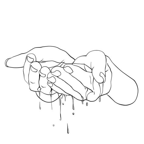 Hands Holding Water, Hand Holding Something, Holding Hands Drawing, Beautiful Pencil Drawings, Water Tattoo, Draw Hands, Hand Drawing Reference, Water Drawing, Hand Reference