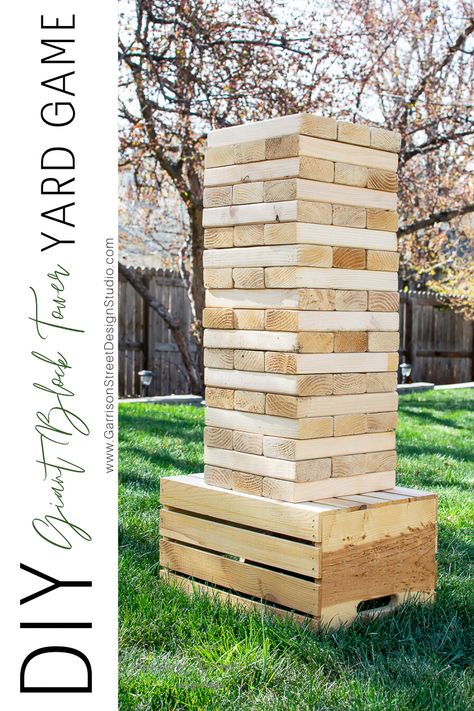 Giant Jenga Diy, Large Jenga, Outdoor Jenga, Yard Jenga, Jenga Diy, Outdoor Yard Games, Diy Christmas Gift Ideas, Yard Game, Diy Yard Games