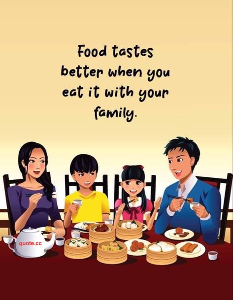 Food tastes better when you eat it with your family. Family Eats Together Quotes, Family That Eats Together Quotes, Breakfast With Family, Family Quotes And Sayings, Family Captions, International Family Day, Best Family Quotes, Put The Phone Down, Importance Of Food