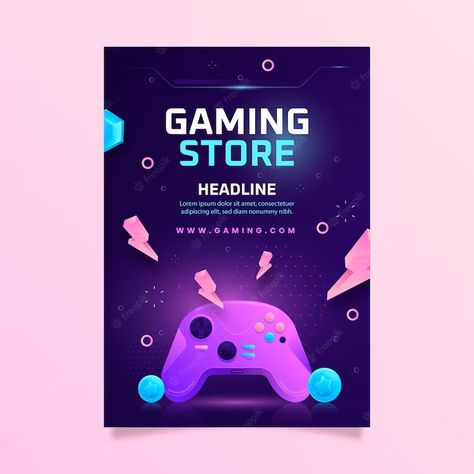 Free Vector | Gradient gaming entertainment poster template Vector Gradient, Ad Poster, Game Poster, Free Game, Ads Creative, Poster Template, Social Media Design, Free Games, Graphic Resources