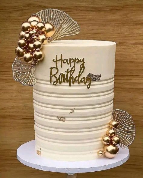 Cake Design For Men, Modern Birthday Cakes, Cake Png, Birthday Cake For Husband, Cake For Husband, Gold Birthday Cake, Buttercream Cake Decorating, Beautiful Cake Designs, Cake Decorating With Fondant