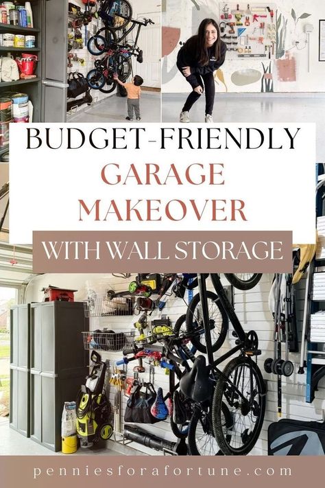 Want to upgrade your garage, create more storage space and transform your space from chaotic to organized? A garage makeover doesn’t have to break the bank! Check out my budget-friendly garage makeover project with wall storage solutions! This is an affordable garage renovation that includes garage organization ideas, DIY garage storage solutions, garage organization tips, and more! Storage Solutions Garage, Cheap Wall Covering, Painted Garage Walls, Fun Mural, Diy Garage Makeover, Garage Organization Systems, Garage Wall Storage, Garage Solutions, Garage Storage Inspiration