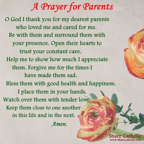 A Prayer for Parents Prayer For Parents Health, Prayer For My Parents, Prayers For Parents, Prayer Bored, Parents Prayer, Prayer For Students, Prayer For Parents, Prayer For Mothers, Mother Health