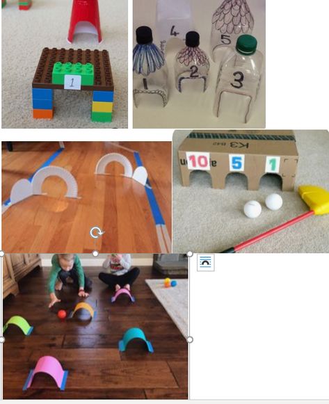 Homemade Putt Putt Course, Indoor Golf Diy, Putput Golf Diy, Diy Mini Golf Course Ideas Putt Putt, Diy Miniature Golf Course Ideas, At Home Putt Putt Course, Indoor Golf Course, Mini Golf Obstacles Diy, Diy Indoor Mini Golf