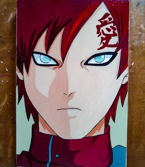 Gaara Drawing, Naruto Canvas, Simple Art Ideas, Anime Canvas Painting, Naruto Painting, Anime Painting, Stone Art Painting, Drawing Styles, Anime Canvas Art