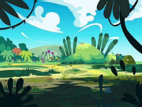 Game Background Art, Background Animation, Illustrator Design Tutorial, Forest Illustration, Landscape Background, Dinosaur Background, Cartoon Background, Landscape Illustration, Animation Background