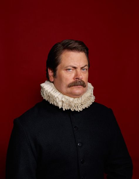 Nick Offerman, Famous Portraits A Man, White, Black