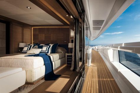 The Interior Design Of The 243-Foot-Long Superyacht Cloud 9 Steals The Show In Monaco Luxury Yacht Interior, Jet Privé, Yacht Interior Design, Guest Cabin, Yacht Interior, Boat Interior, Yacht For Sale, Natural Design, Houseboat