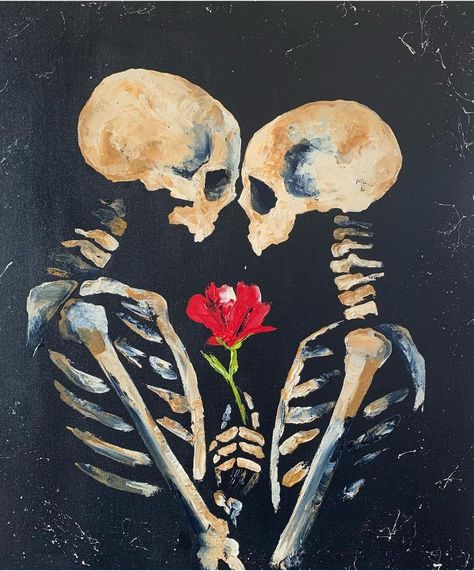 Skeleton Art, Arte Inspo, Art Inspiration Painting, Painting Art Projects, Sketchbook Art Inspiration, Diy Canvas Art, Skull Art, Canvas Art Painting, Surreal Art