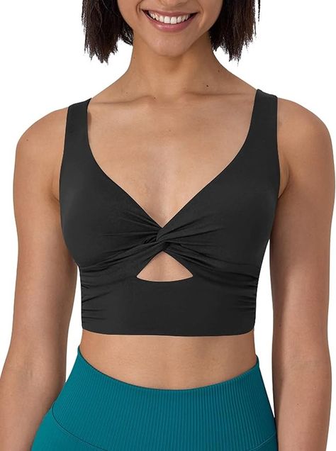 cailami Women's Sexy Sleeveless Deep V Neck Cropped Tank Tops Front Knot Twist Crop Top, Large, Black at Amazon Women’s Clothing store Versatile V-neck Crop Top For Workout, Versatile V-neck Workout Crop Top, Solid Stretch V-neck Crop Top, Twist Crop Top, Black V-neck Crop Top With Built-in Bra, Black Stretch V-neck Crop Top, Cami Tanks, Amazon Women, Deep V Neck