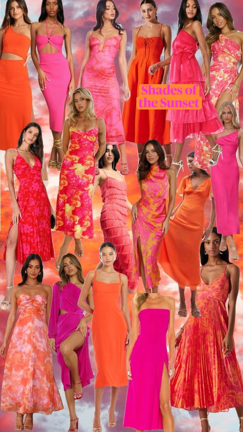 Bridal Party Colours, Sunset Theme, Birthday Dinner Outfit, Bridal Parties Colors, Brides Maid Dresses, Bat Mitzvah Ideas, Summer Wedding Outfit, Spring Formal, 30 Outfits