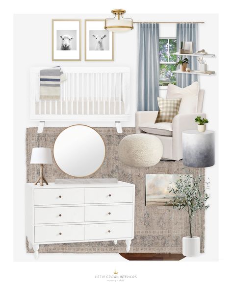 Modern Transitional Nursery, Neutral Nursery With Blue Accents, Beige And Gold Nursery, Cream And Blue Nursery, Light Blue Nursery Gender Neutral, Gender Neutral Blue Nursery, Hamptons Nursery, Soft Blue Nursery, Light Blue Nursery Boy