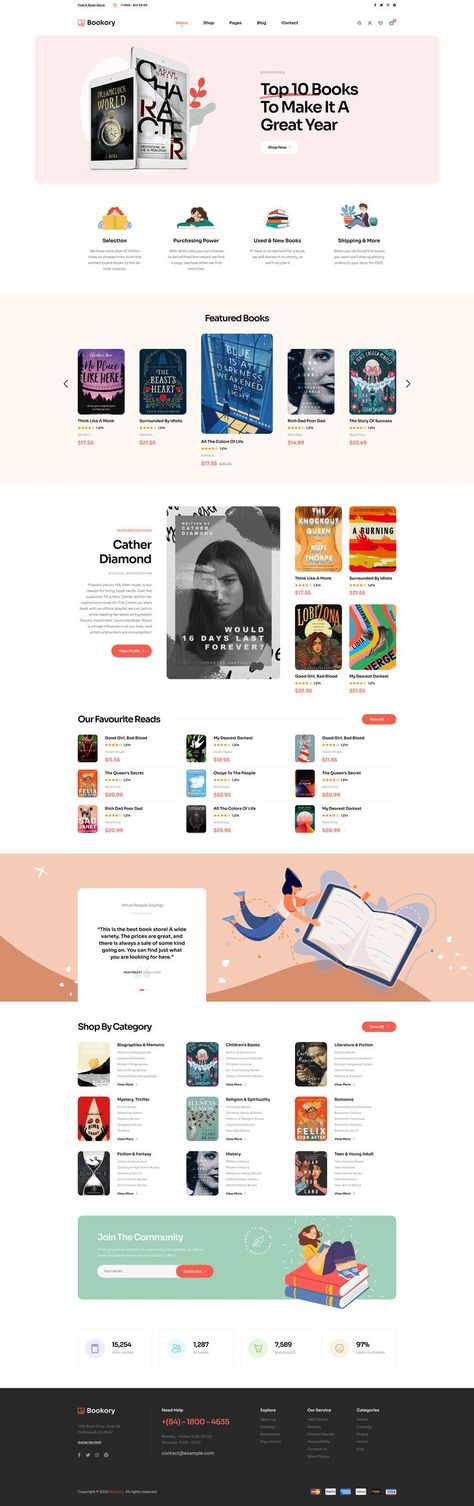 Bookory – book store WooCommerce WordPress theme Bookstore Design, Library Website, Ebook Design, Woo Commerce Wordpress, Youtube Design, Book Sites, Webpage Design, Website Design Layout, Wordpress Website Design