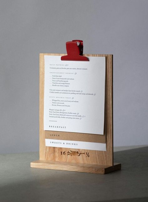 Wooden Menu Stand, Bar Restaurant Design, Architecture Restaurant, Green Corner, Menu Design Inspiration, Menu Stand, Cafe Menu Design, Client List, Retail Signage