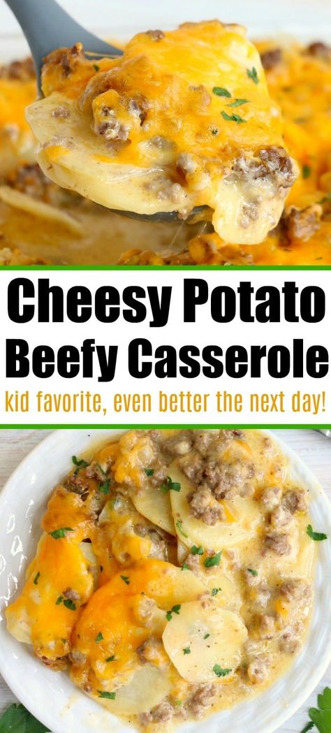 Food Ground Beef, Beef And Potato Casserole, Ground Beef Potato Casserole, Beef Potato Casserole, Cheesy Ground Beef, Ground Beef Casserole Recipes, Baked Dinner Recipes, Ground Beef And Potatoes, Cheesy Potato