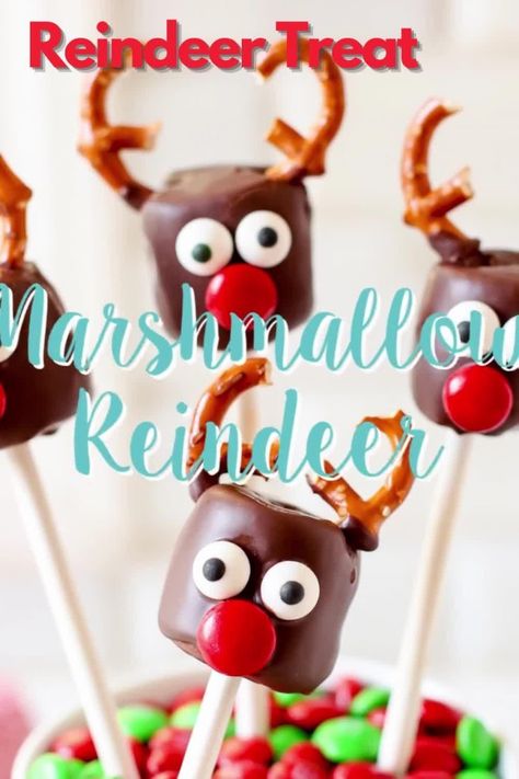 Marshmallow Pops Christmas, Marshmallow Reindeer, Chocolate Covered Marshmallow, Ugly Christmas Sweater Ideas, Chocolate Covered Marshmallows, Chocolate Marshmallow, Cozy Christmas Decor, Christmas Pops, Marshmallow Pops