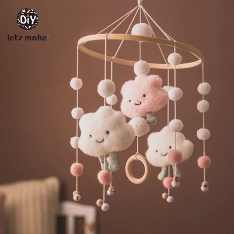 Let's make 1pc Wooden Baby Toys Fashion Camera Pendant Montessori Toys For Children Wooden DIY Presents Nursing Gift Baby Block|Puzzles| - AliExpress Wooden Baby Mobile, Crib Mobiles, Wooden Cribs, Wooden Brackets, Cloud Mobile, Cotton Clouds, Musical Box, Baby Crib Mobile, Cloud Shapes