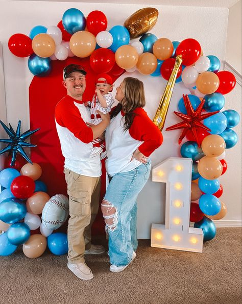 Rookie Year First Birthday Theme Party Rookie Of The Year First Birthday, Rookie Year First Birthday, Baseball Theme Birthday, Baseball Theme Party, Boys 1st Birthday Party Ideas, Rookie Of The Year, Birthday Themes For Boys, Baseball Theme, Theme Birthday