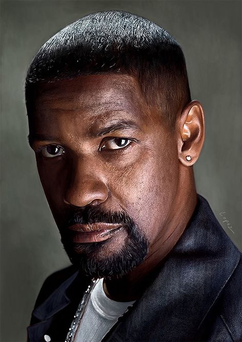 Amazing Digital Portrait Illustrations by Top Artists - 9 Denzel Washington Portrait, Cinematography Movies, Daniel Washington, Wallpaper Celebrity, Actor Denzel Washington, Digital Portrait Illustration, Famous Portraits, Portrait Photography Men, Face Drawing Reference