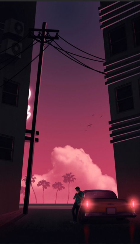 Vice City Wallpaper, Gta Logic, Gta City, Retro Games Wallpaper, Gta Vice City, Western Artwork, Samurai Anime, Vice City, City Background