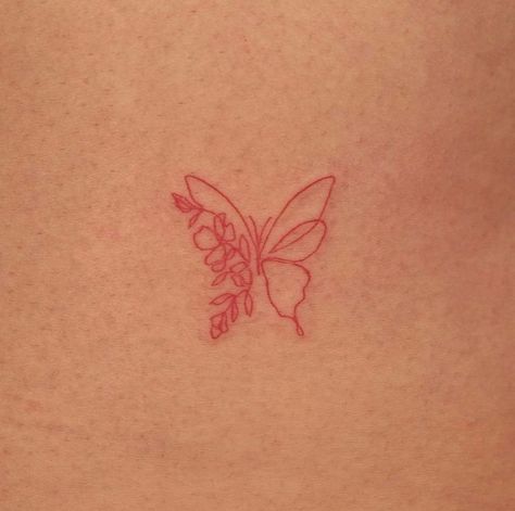 Tattoo Papillon, Resilience Tattoo, Pinky Promise Tattoo, Red Flower Tattoos, Promise Tattoo, Small Girly Tattoos, Small Pretty Tattoos, Red Ink Tattoos, Red Tattoos