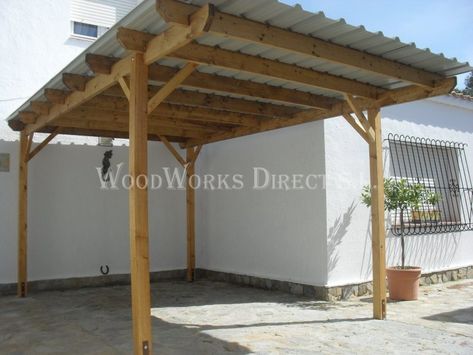 Standard Single Carport - Campoverde, Orihuela Costa | 8 | Woodworks Direct Single Carport, Carports For Sale, Building A Carport, Portable Carport, Carport Patio, Diy Carport, Carport Covers, Carport Sheds, Carport Plans