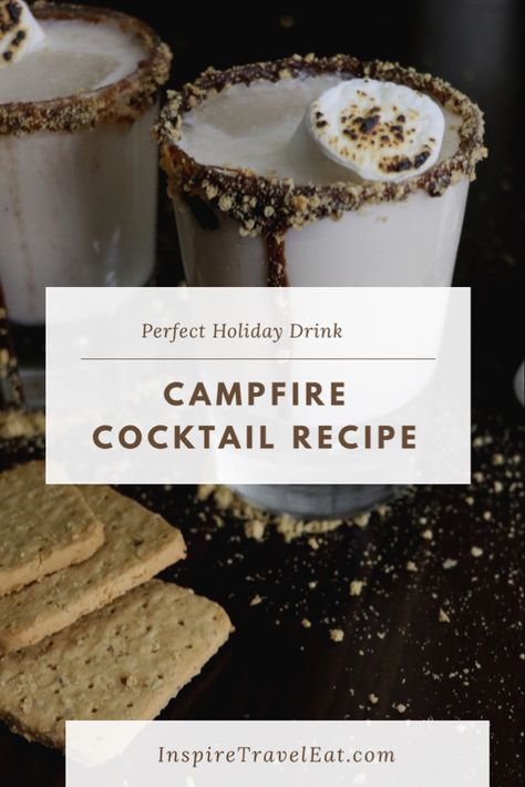 Smores Campfire Cocktail, Smores Bourbon Cocktail, Campfire S’mores Cocktail, Smores Cocktail Whiskey, S’mores Shots, S’more Alcohol Drink, S’mores Drink Recipe, S’mores Baileys Drinks, S'mores Cocktail