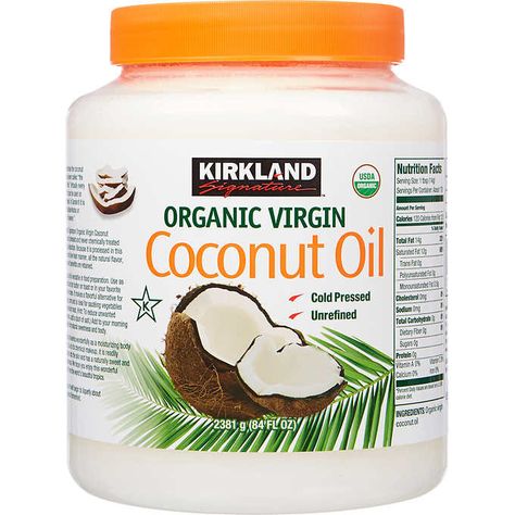 Kirkland Signature Organic Virgin Coconut Oil, 84 fl oz || 100% STRICT KETO APPROVED! no hidden sugars or carbs listed in the ingredients Best Coconut Oil, Coconut Oil Skin Care, Organic Virgin Coconut Oil, Extra Virgin Coconut Oil, Coconut Oil For Skin, Virgin Coconut Oil, Cooking Oil, Cold Pressed, Usda Organic