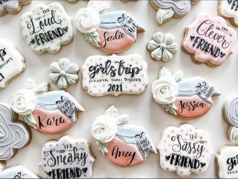 Funny Decorated Cookies, Bachelorette Desserts, Bestie Trip, Home Bakery Business, A Spoonful Of Sugar, Pretty Cookies, Home Bakery, Bakery Business, Bachelorette Party Themes