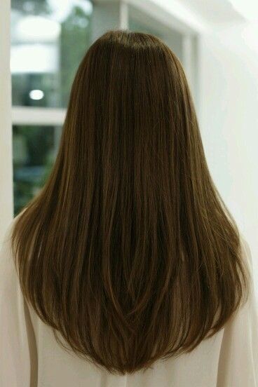 Long Hair V Cut, U Cut Hairstyle, U Cut, Angled Hair, Hair Smoothening, U Shaped Hair, Straight Hair Cuts, Long Brown Hair, Haircuts Straight Hair