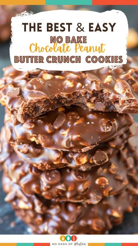 Looking for a quick and healthy dessert? Try these No Bake Chocolate Peanut Butter Crunch Cookies! They’re ready in just 10 minutes and packed with flavor. Perfect for a quick snack or a sweet treat. Click to get the recipe and start making your new favorite cookies today! Healthy Peanut Butter Desserts, Butter Crunch Cookies, No Bake Cookies Recipe, Healthy No Bake Cookies, Gluten Free Holiday Recipes, Crunch Cookies, Healthy No Bake, Bake Healthy, Butter Crunch