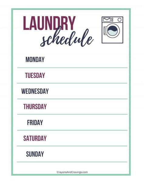 Stay on top of your laundry pile with the help of these smart laundry routine tips and free laundry schedule printable. Weekly Cleaning Schedule Printable, Essential Oils For Laundry, Laundry Schedule, Kid Laundry, Laundry Soap Homemade, Vista House, Cleaning Schedule Printable, College House, Laundry Routine